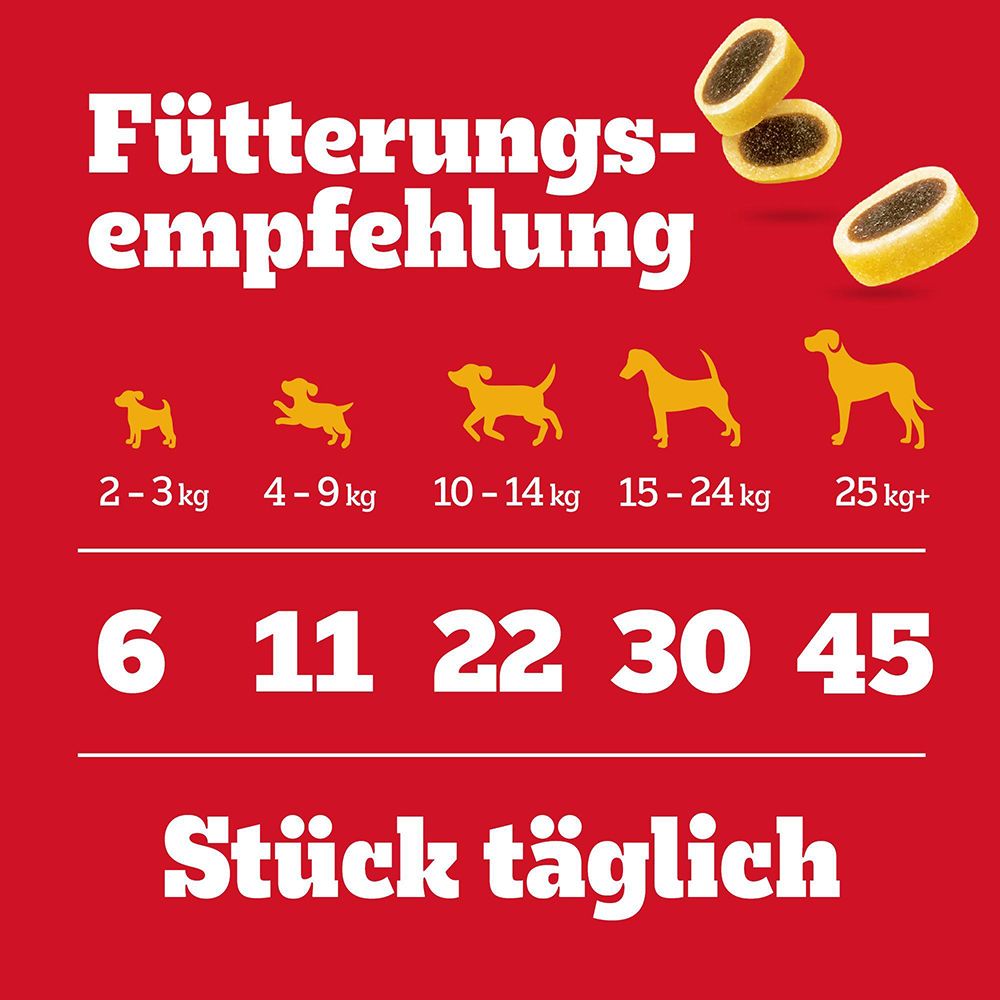 Pedigree Leckerbissen Tasty Minis Rind & Käse Geschmack.