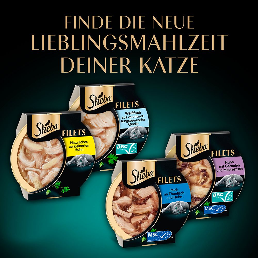 Sheba Filets in Sauce, Hühnerbrust in natürlicher Sauce.