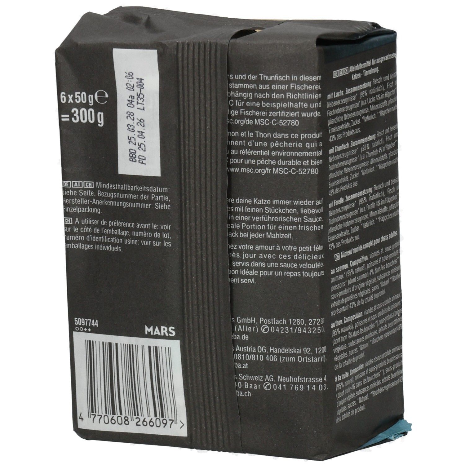 SHEBA® Fresh & Fine in Sauce mit Lachs und Thunfisch