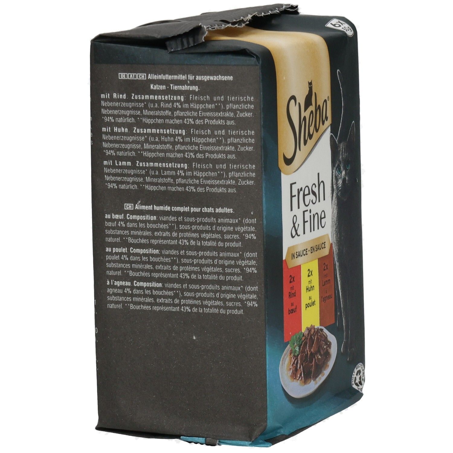 SHEBA® Fresh & Fine in Sauce mit Rind und Huhn