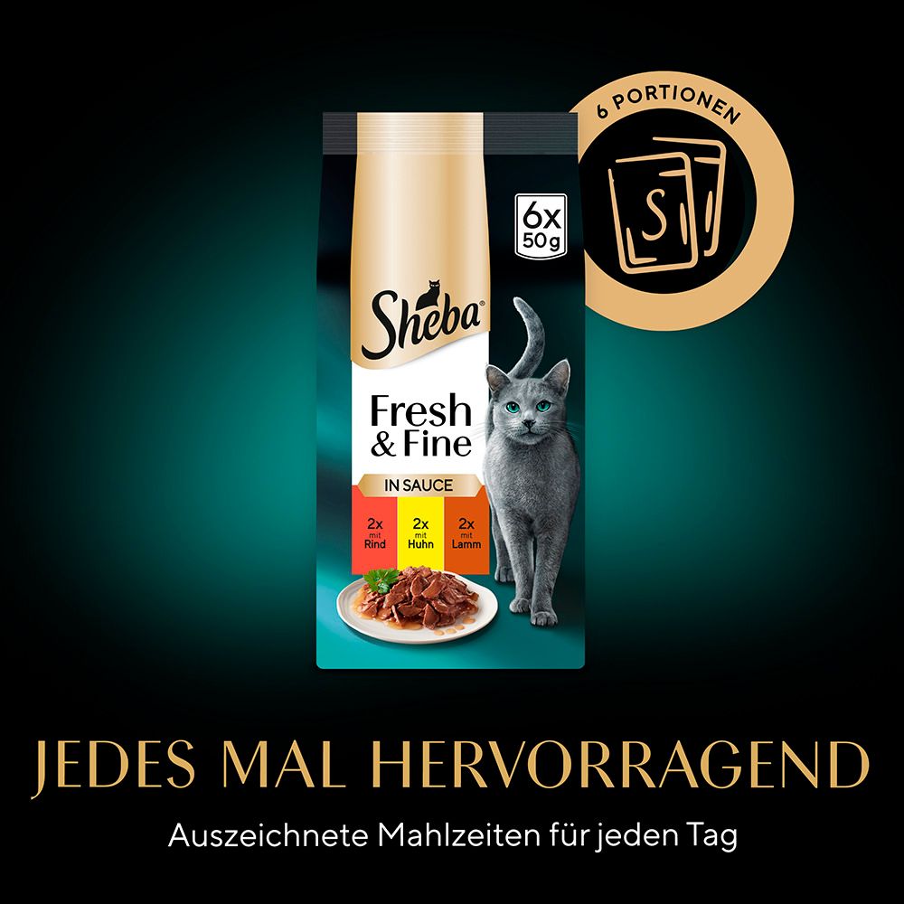 Sheba Fresh & Fine in Sauce, 6x 50g Portionen.