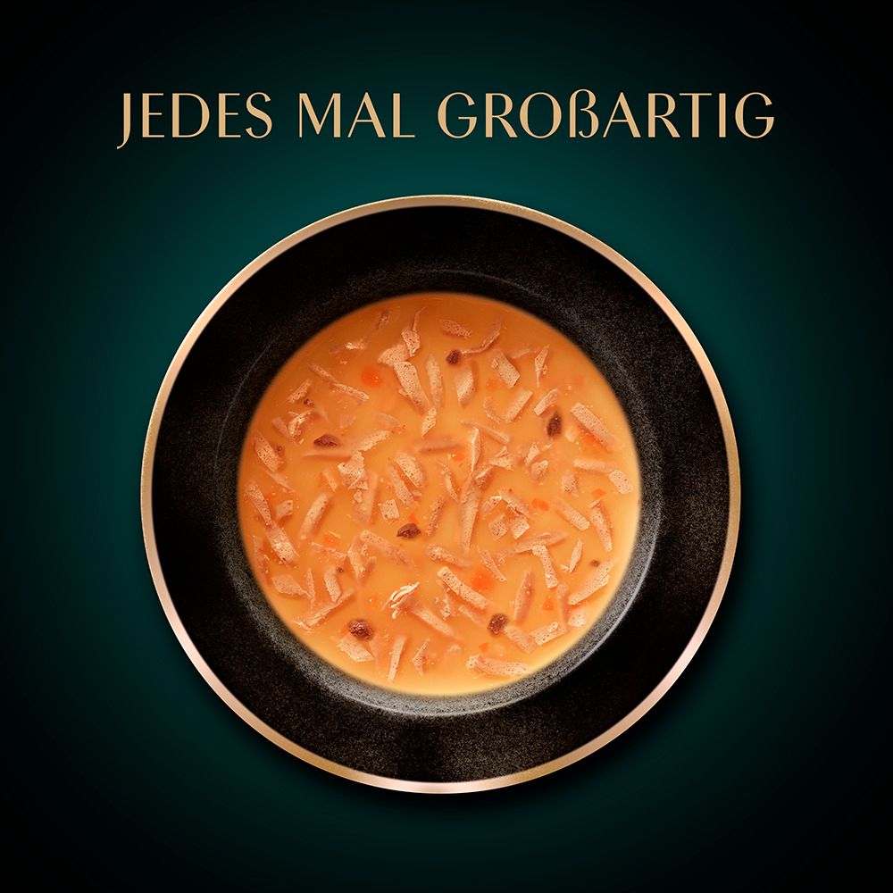 Schale mit Sheba Fischsuppe. "Jedes Mal großartig."