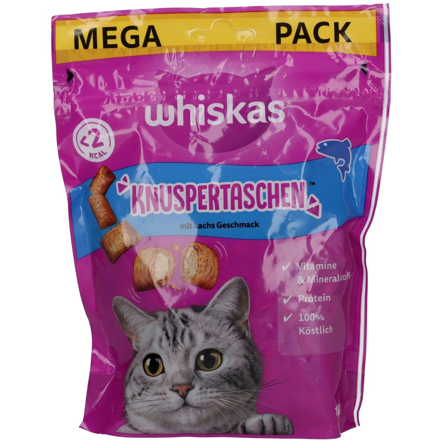 Whiskas Snacks Knuspertaschen Megapack mit Lachs