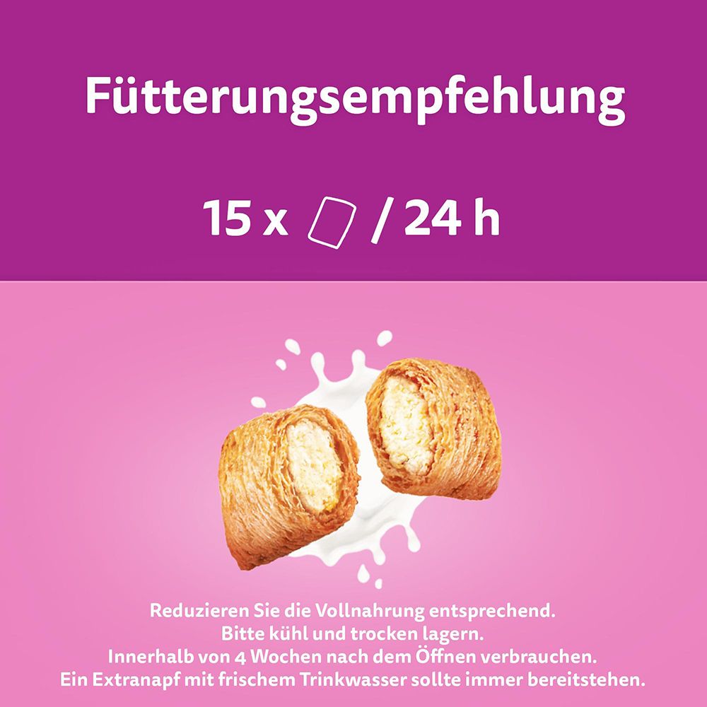 Fütterungsempfehlung für Kätzchen: 15 Leckerlis pro 24 Stunden.