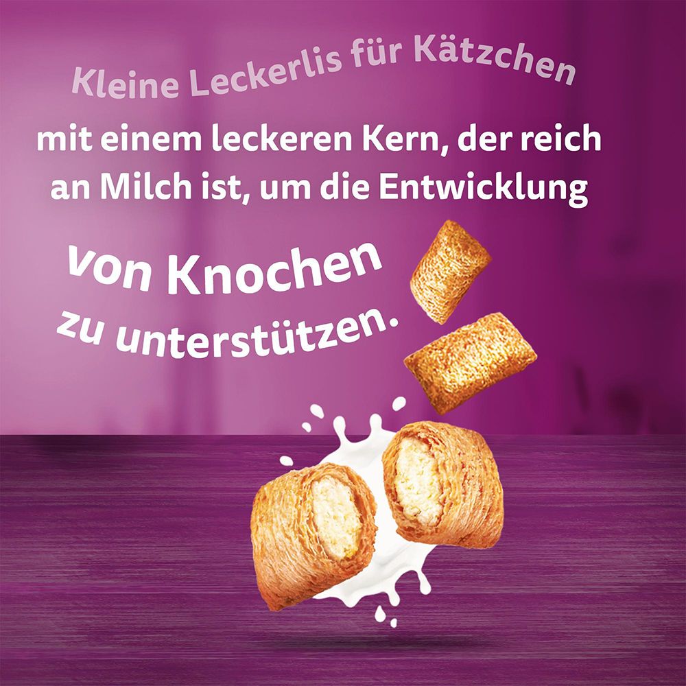 Kätzchen in rosa Decke, unterstützt Wachstum gesunder Zähne und Knochen.
