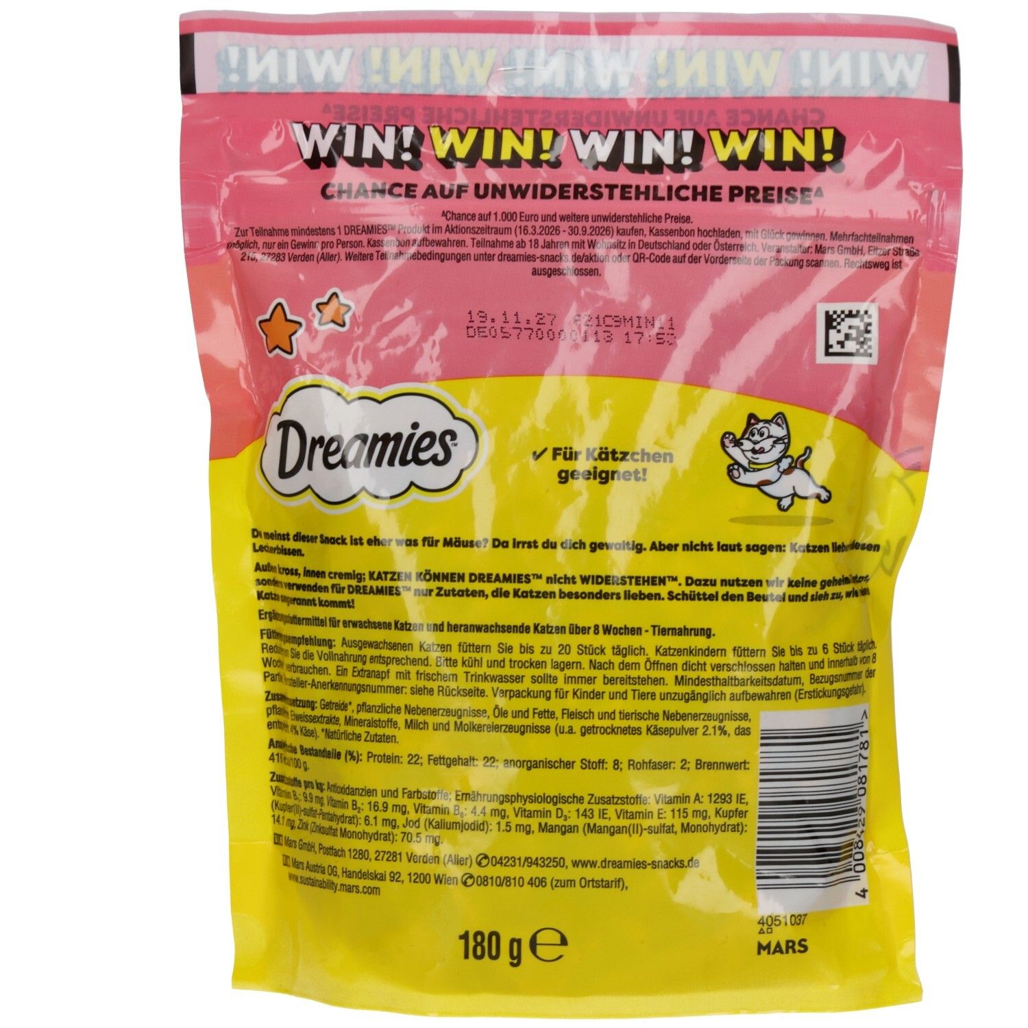 Dreamies Snacks Mega Pack mit Käse