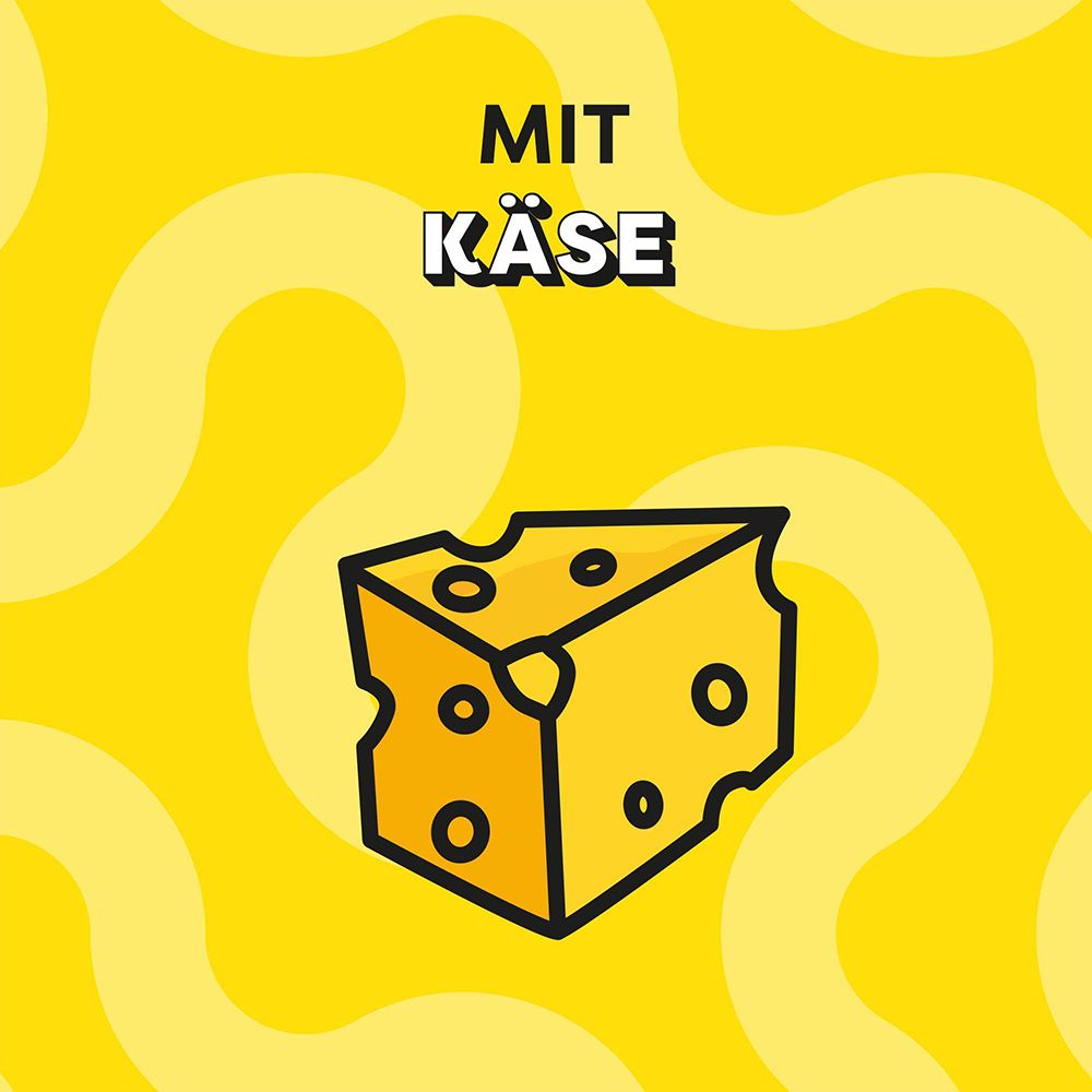 Katzenleckerli mit Käsegeschmack, als Dreiecksstück dargestellt.