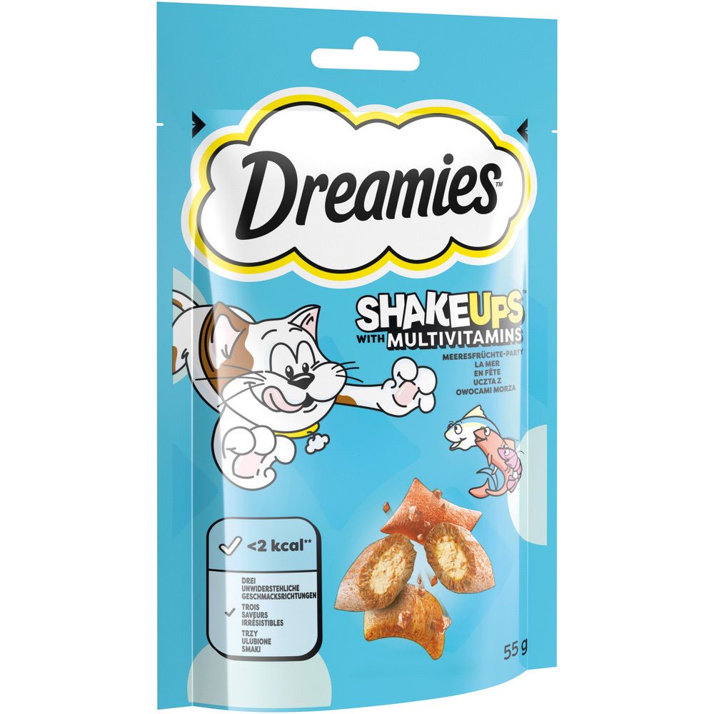 Dreamies ShakeUps mit Multivitaminen, Meeresfrüchte-Party, 55g.