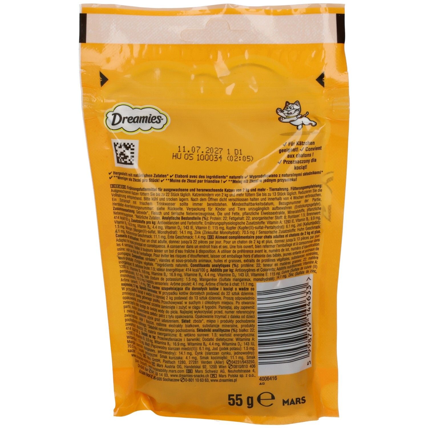 Dreamies Snacks Shake Ups Multivitamins Geflügel Picknick