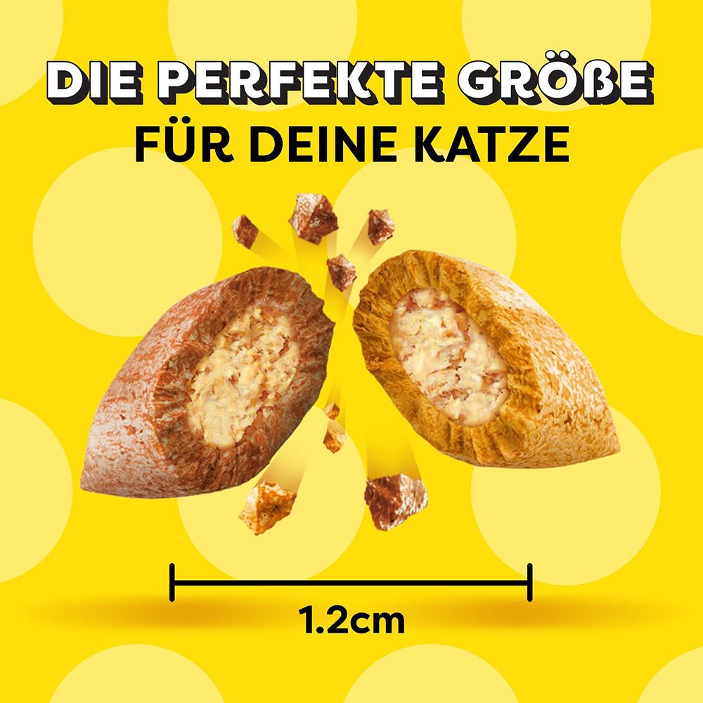 Dreamies Katzenleckerlis, geeignet für Katzen und Kätzchen.