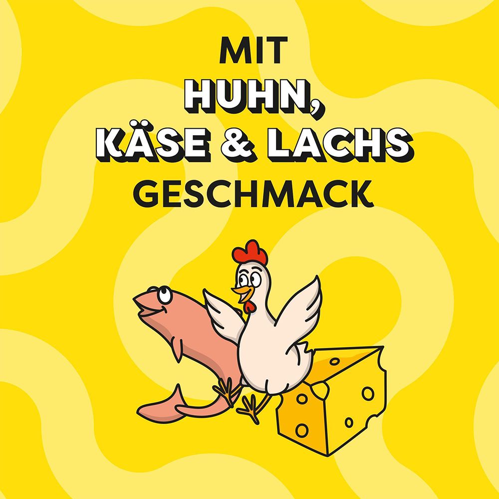 Perfect Fit Leckerlis für Katzen: Huhn-, Käse- und Lachsgeschmack.