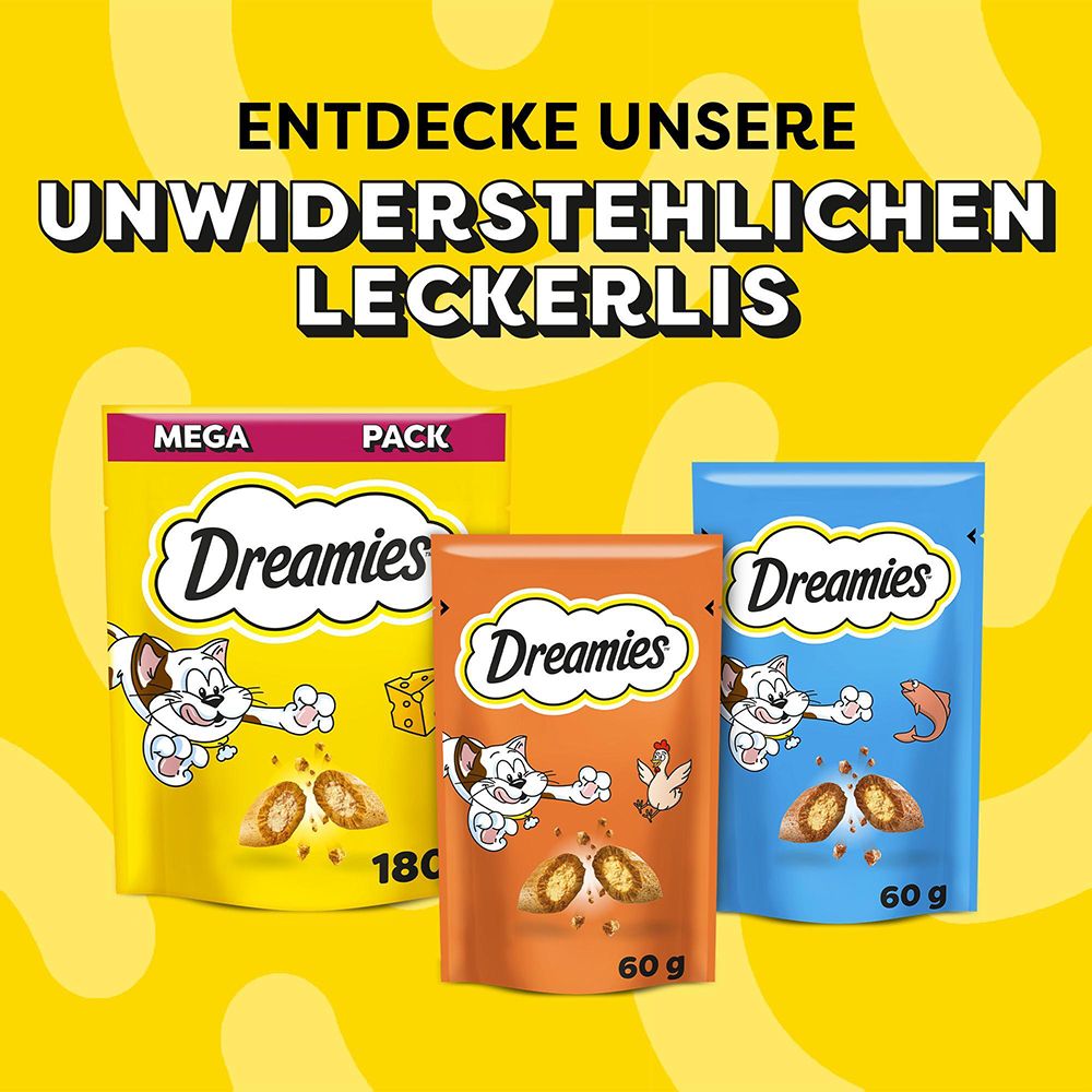 Dreamies Katzenleckerlis: Mega Pack, verschiedene Sorten.