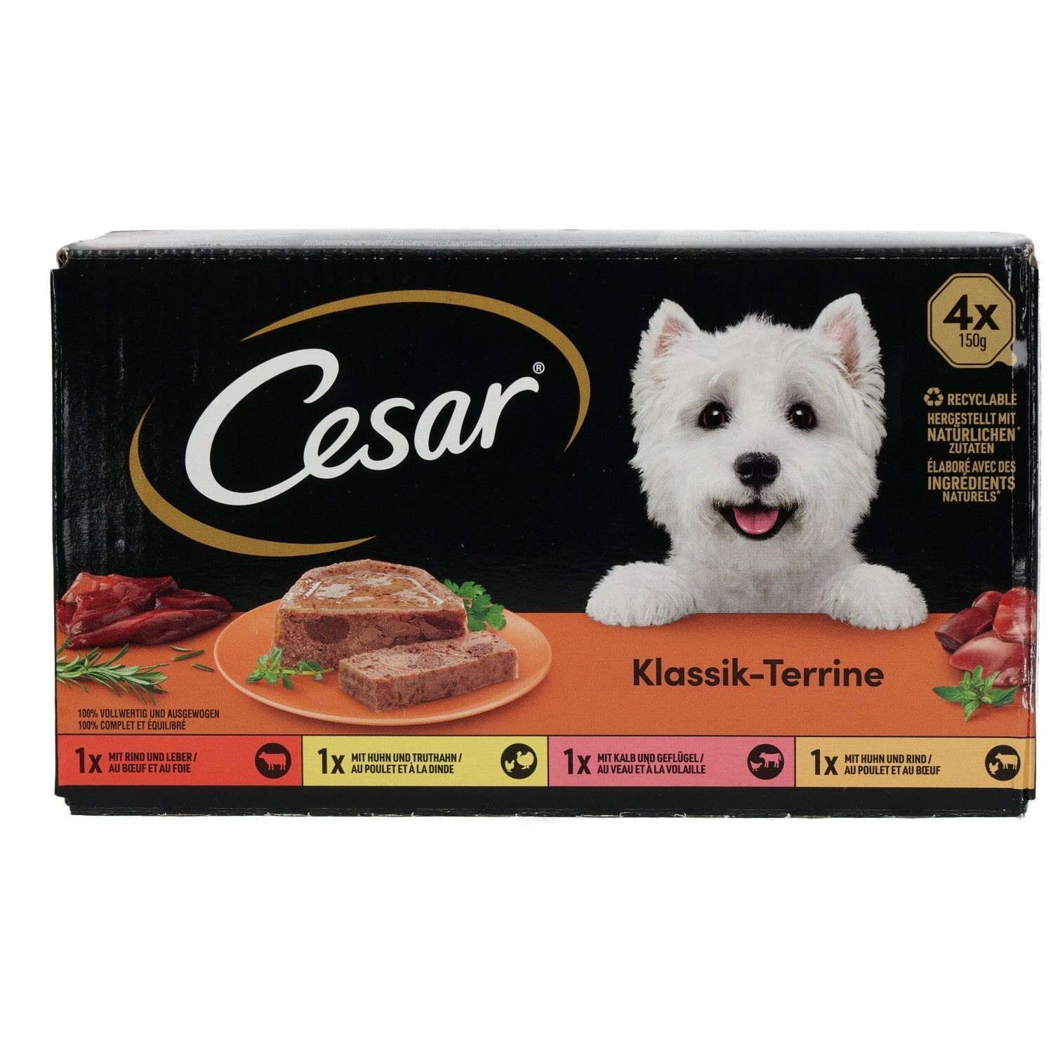 Cesar Schale 150g 4 Pack Klassik Terrine - Selektion