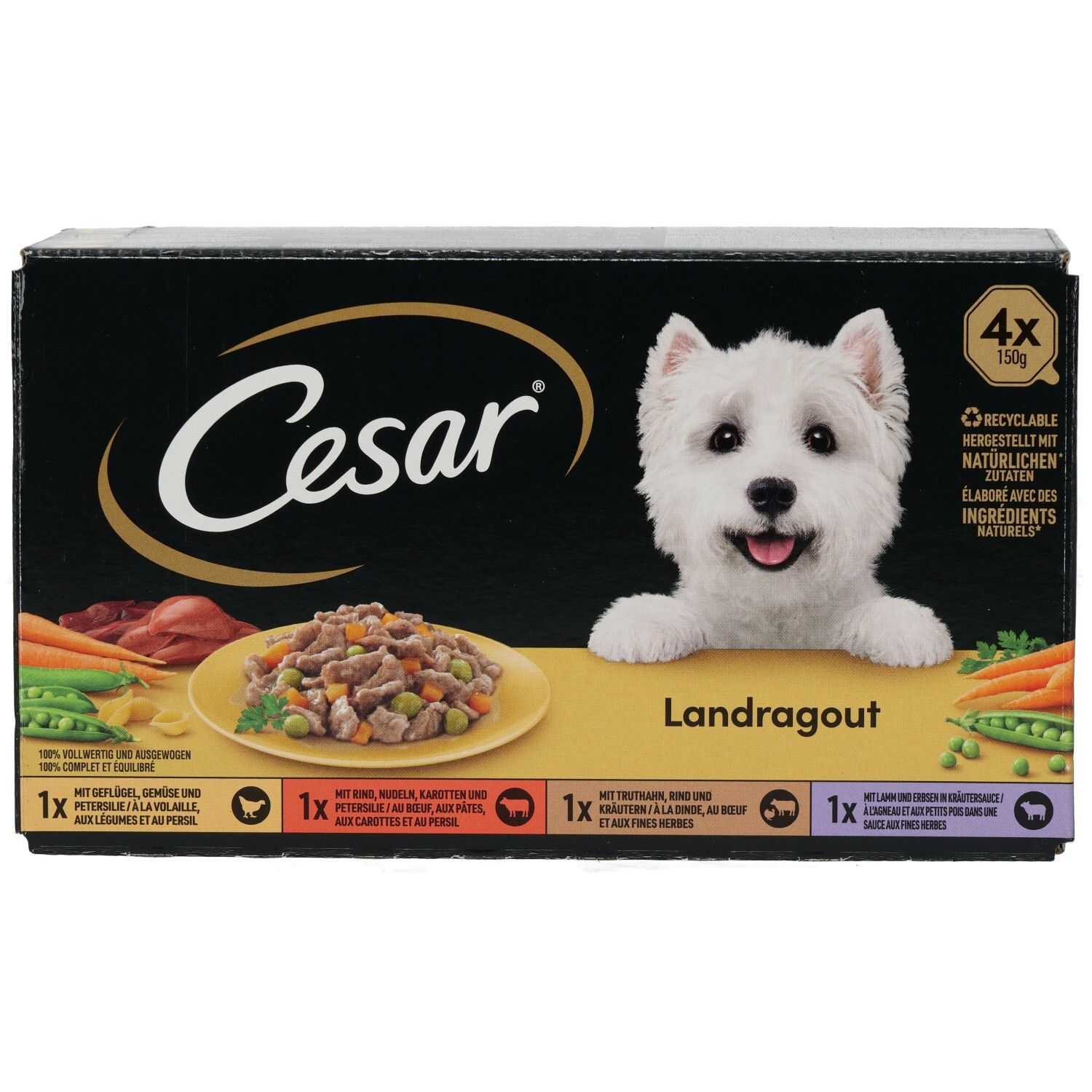 Cesar Schale 150g 4 Pack Landragout - Vielfalt in Sauce