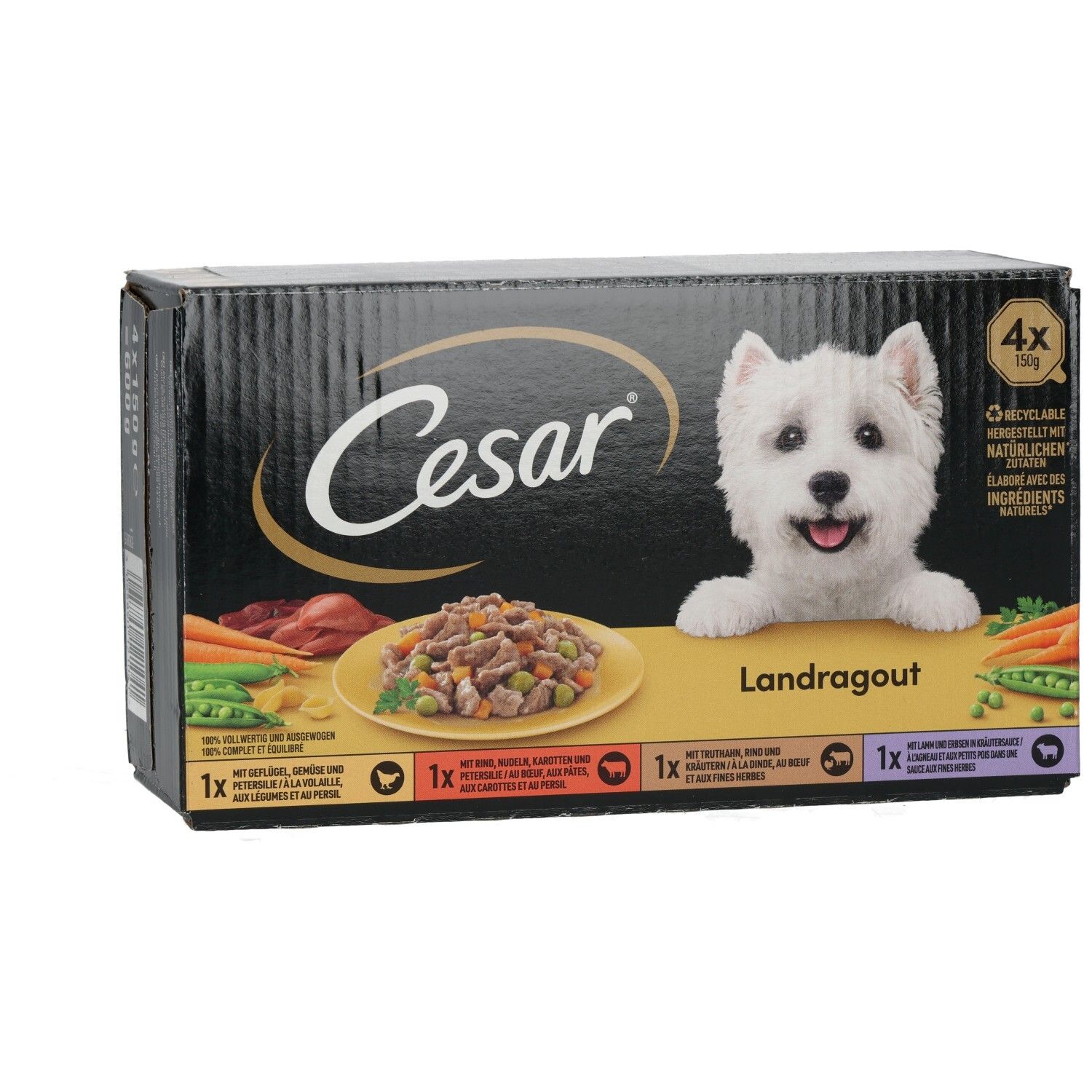 Cesar Schale 150g 4 Pack Landragout - Vielfalt in Sauce