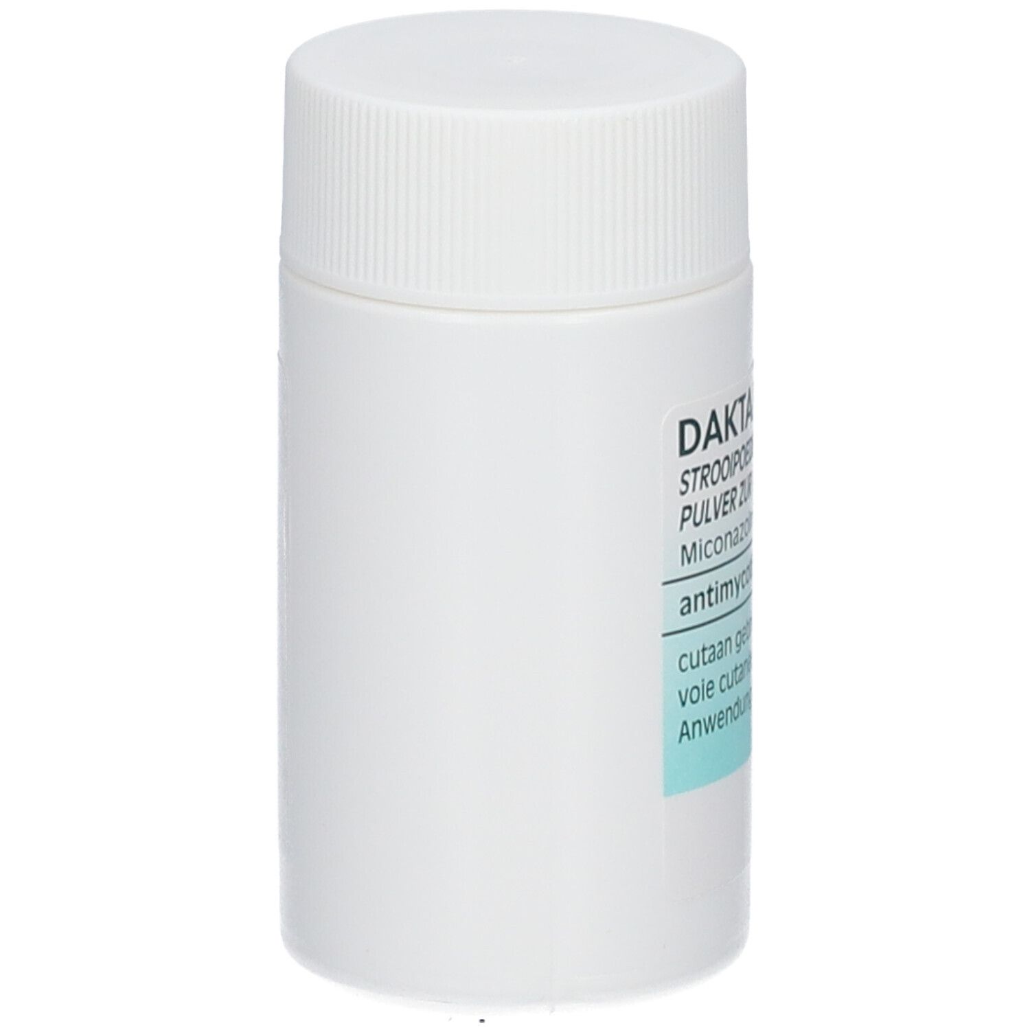 Récipient cylindrique blanc avec bouchon à vis.