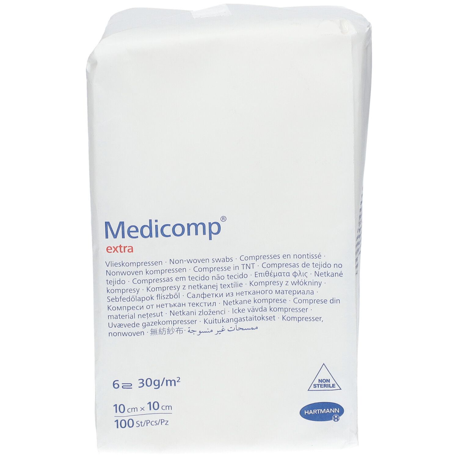 Medicomp® Extra Vliesstoffkompressen unsteril 6-lagig 10 cm x 10 cm