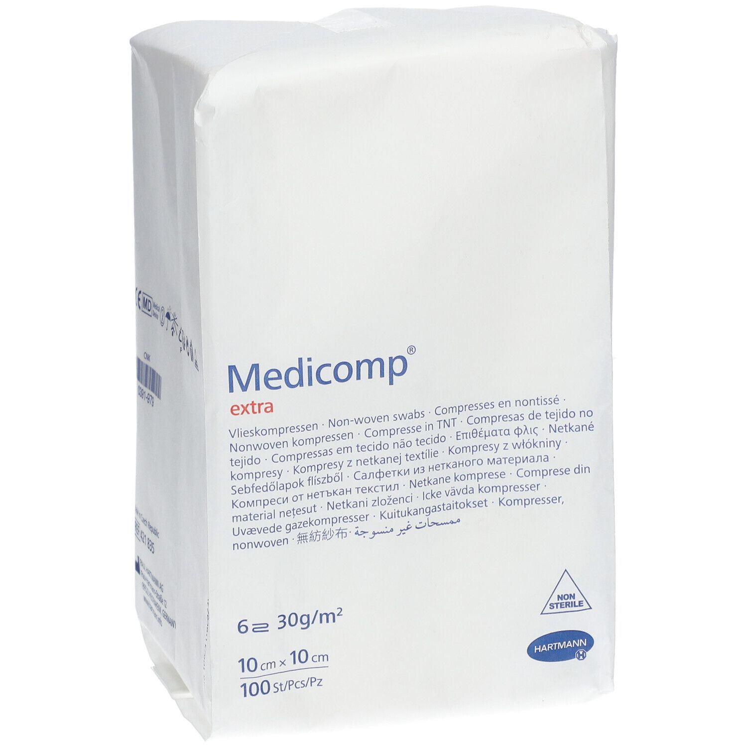 Medicomp® Extra Vliesstoffkompressen unsteril 6-lagig 10 cm x 10 cm