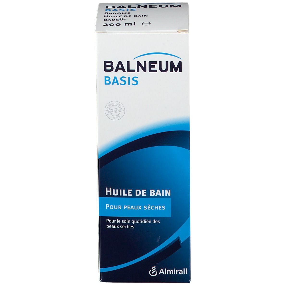 Emballage du produit. Boîte BALNEUM BASIS. Nom du produit et logo visibles. 200 ml.