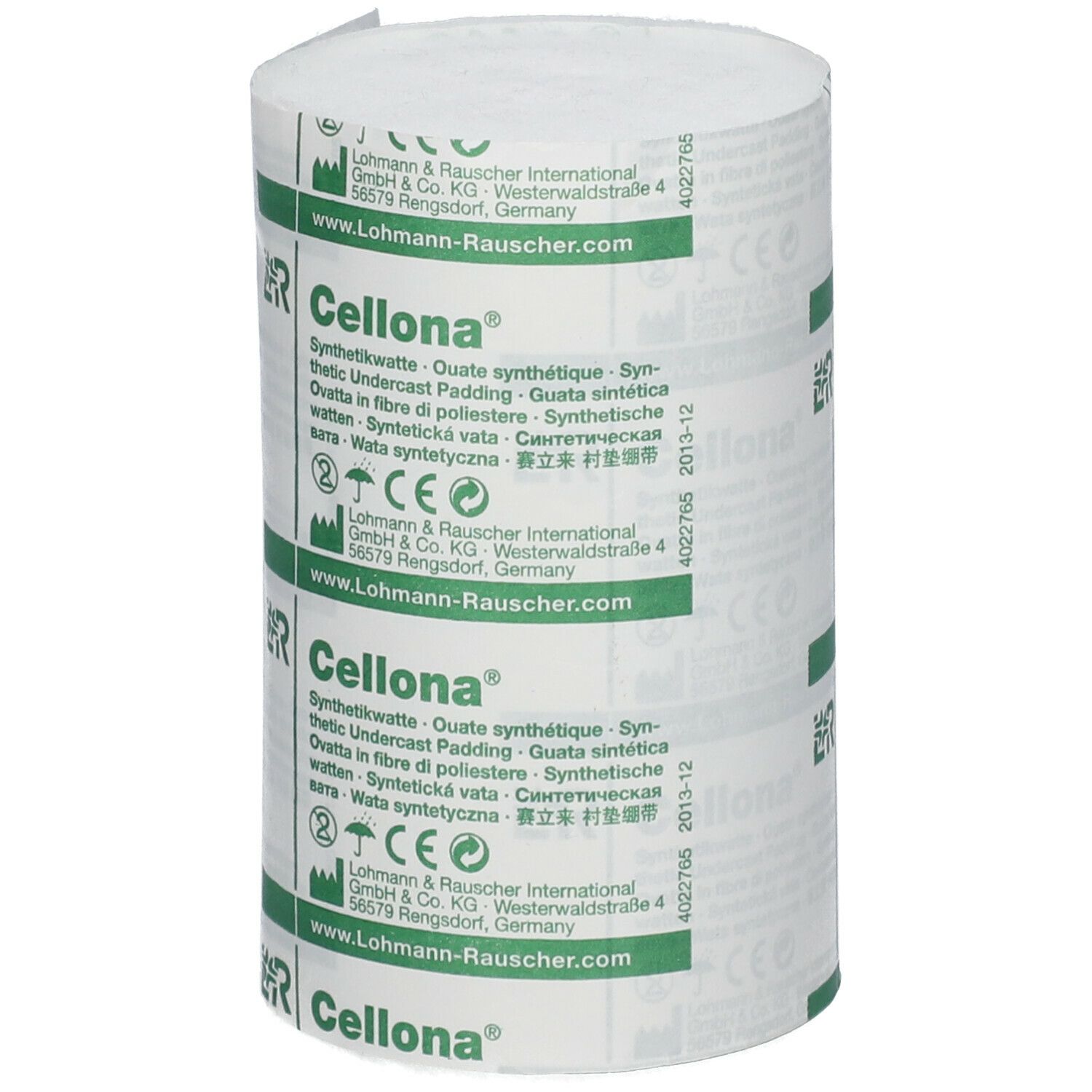 Rouleau de ouate synthétique Cellona. Blanc avec texte vert. Logo du fabricant et nom du produit visibles.