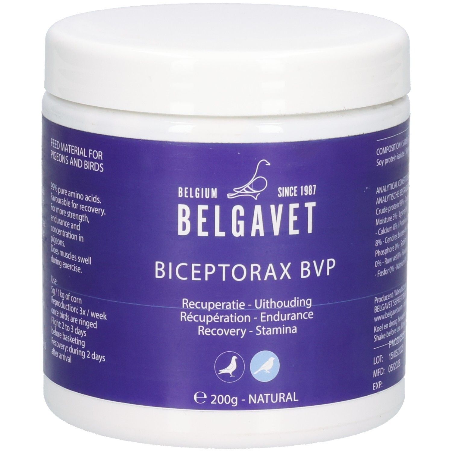 Biceptorax Duiven Poeder 200 g Puder