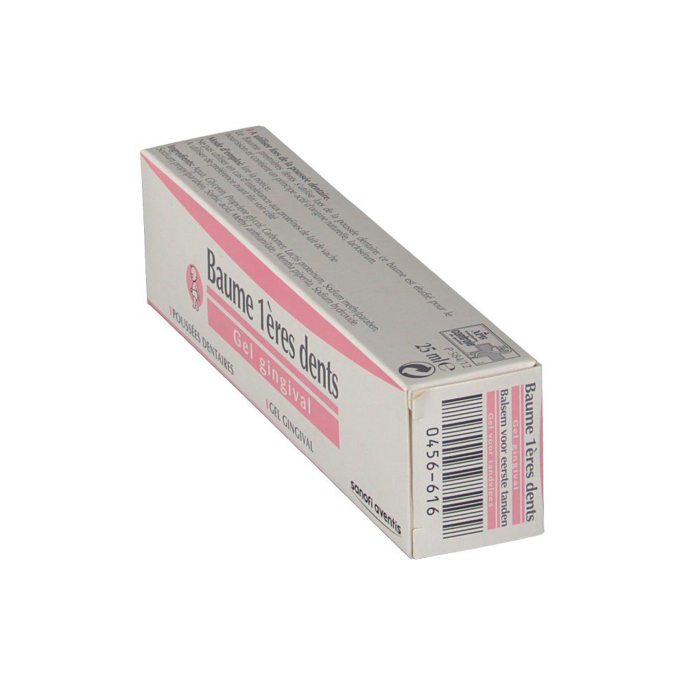Boîte en carton avec texte et nom du produit. Couleurs rose et blanc. 25 ml.