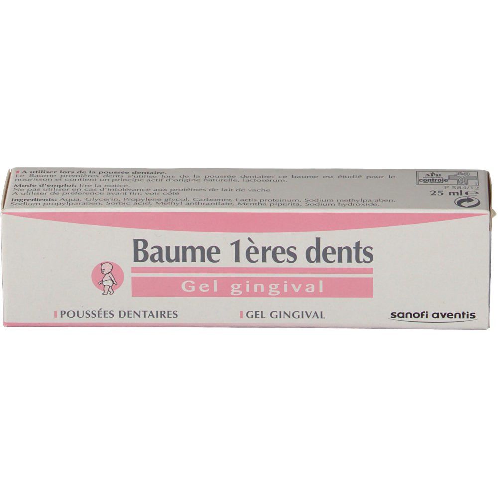 Boîte en carton avec texte et nom du produit. Couleurs rose et blanc. 25 ml.