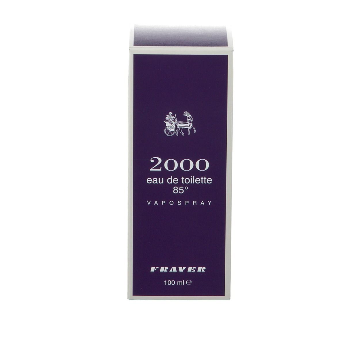 Verpackung mit Aufschrift "2000 eau de toilette 85% VAPOSPRAY".