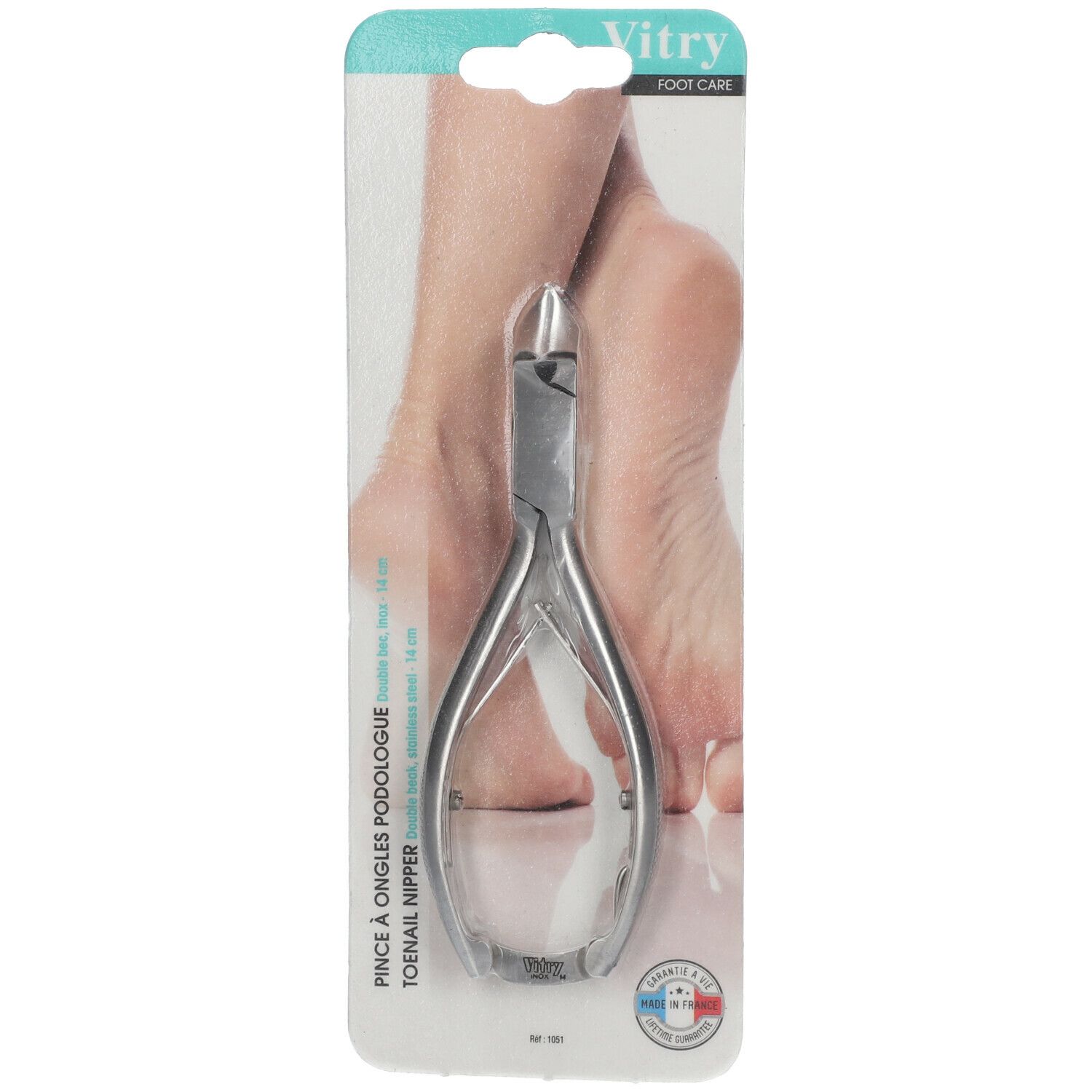 Vitry Pince à ongles double-bec podologue 14cm