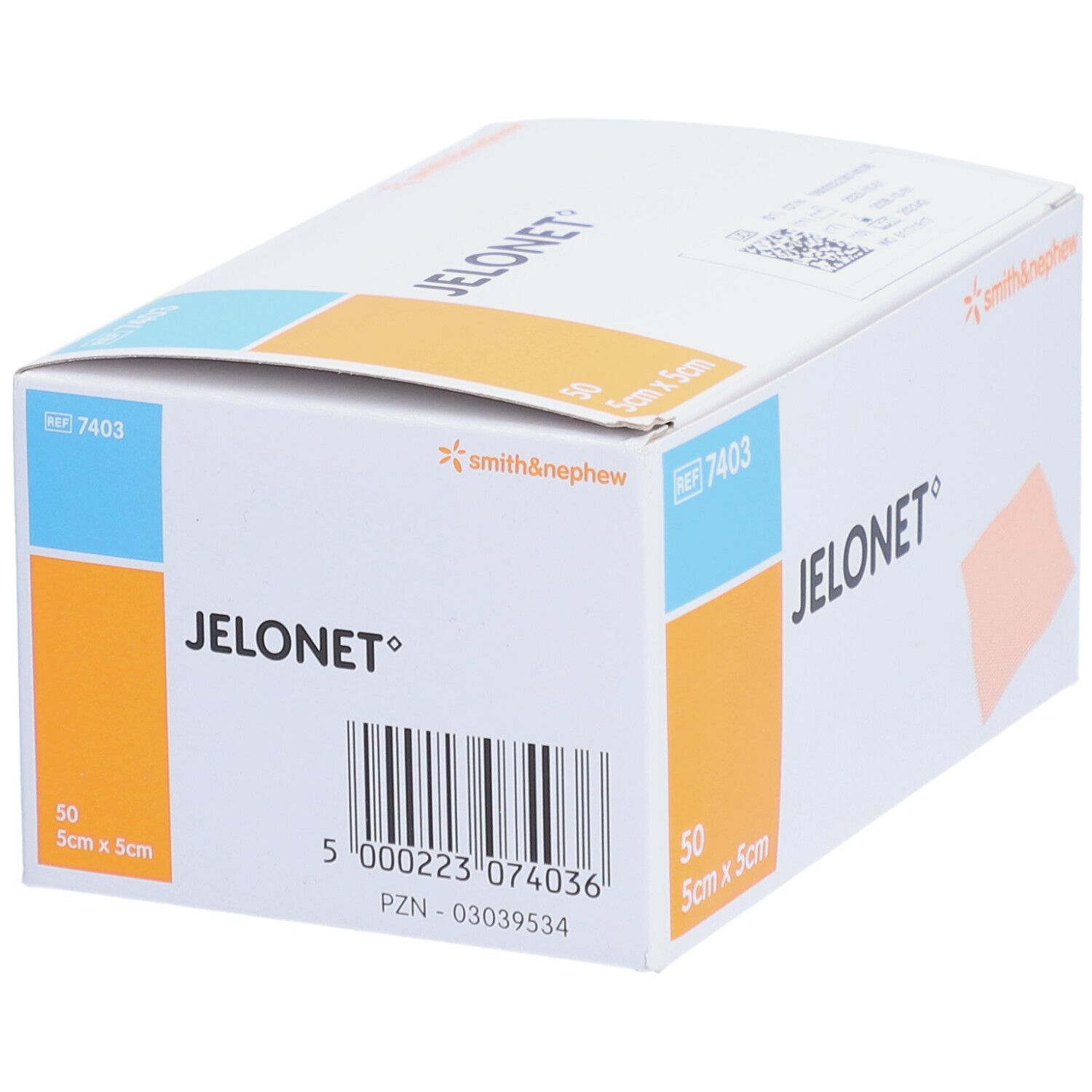 Boîte de Smith & Nephew JELONET. Code-barres et informations produit visibles.