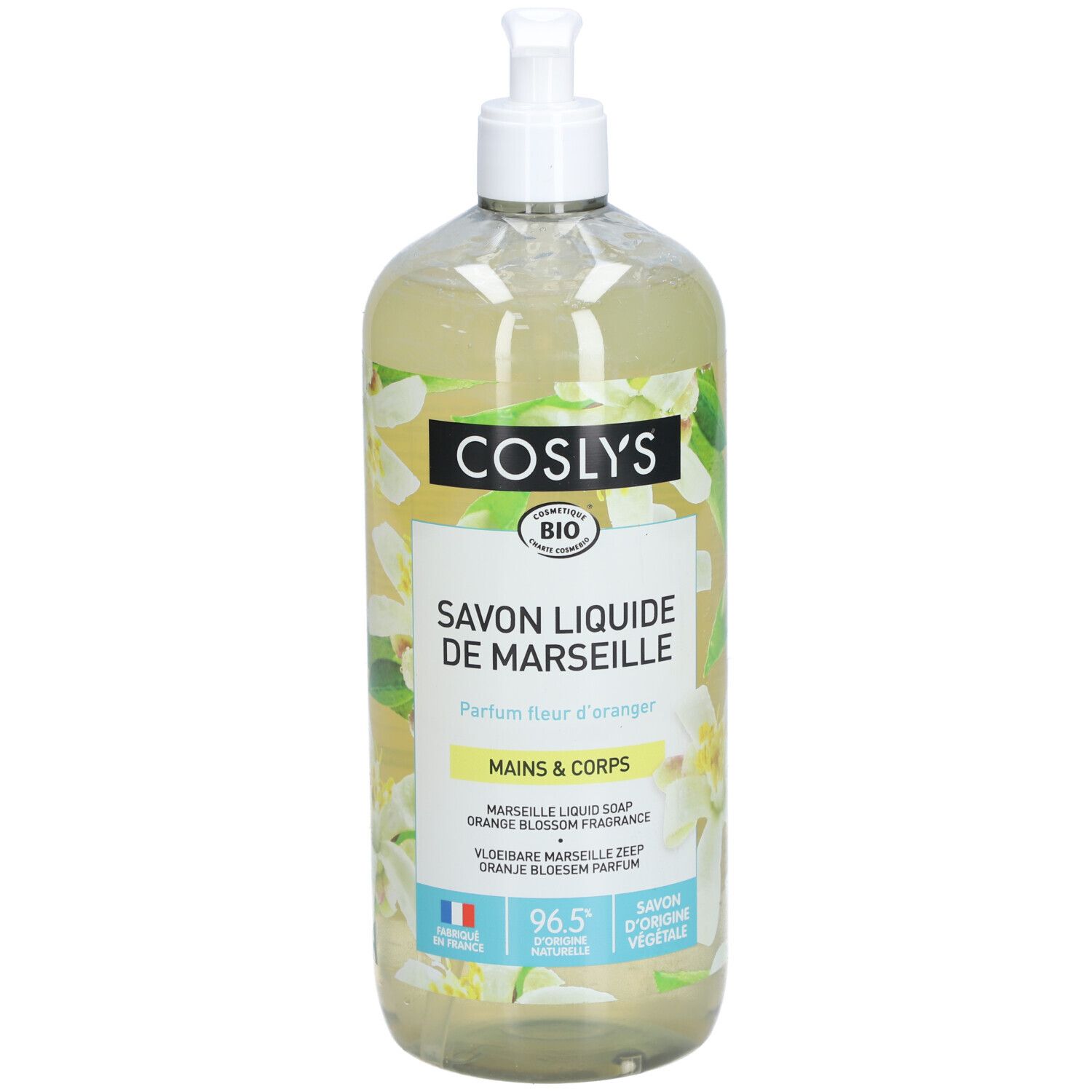 Coslys Savon Liquide Marseille Pure Parfum Fleur D'Oranger