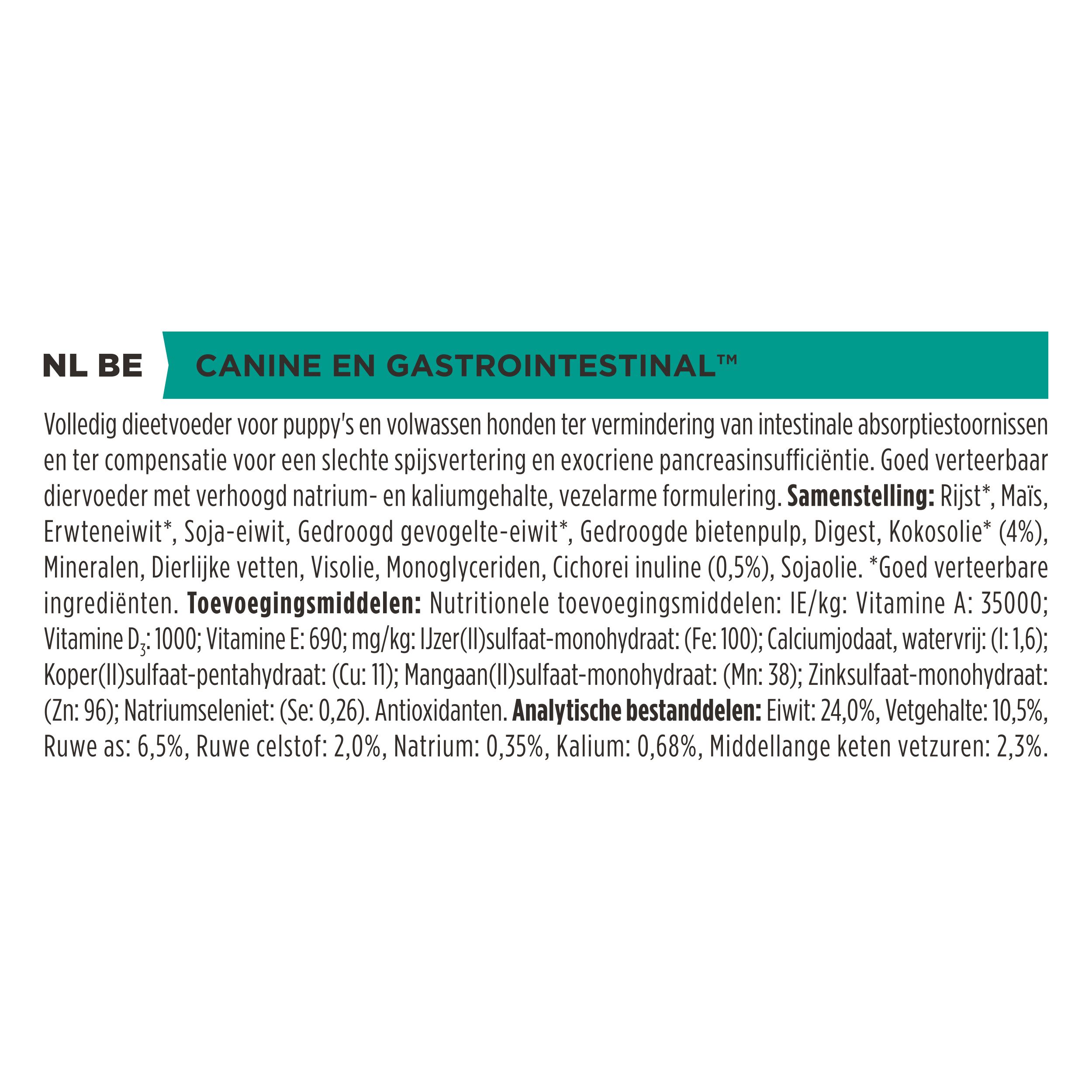 Voedingstabel voor Purina Pro Plan kattenvoer.