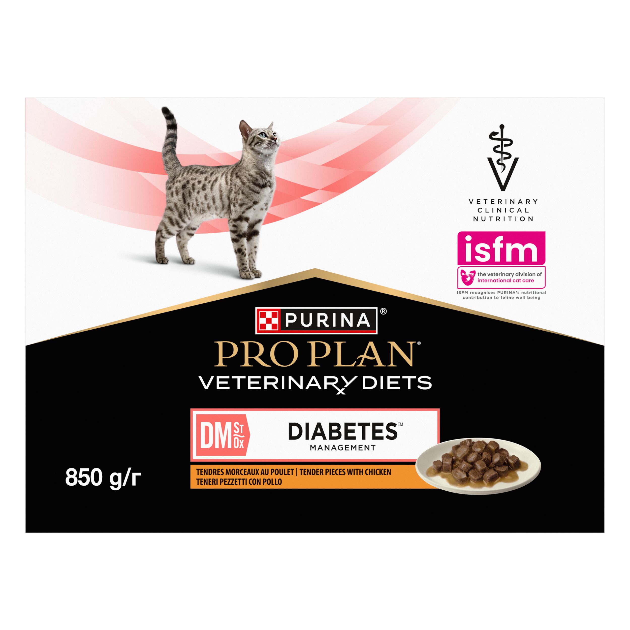 Purina Pro Plan Veterinary Diets DM Diabetes Management nourriture pour chat, 850g.