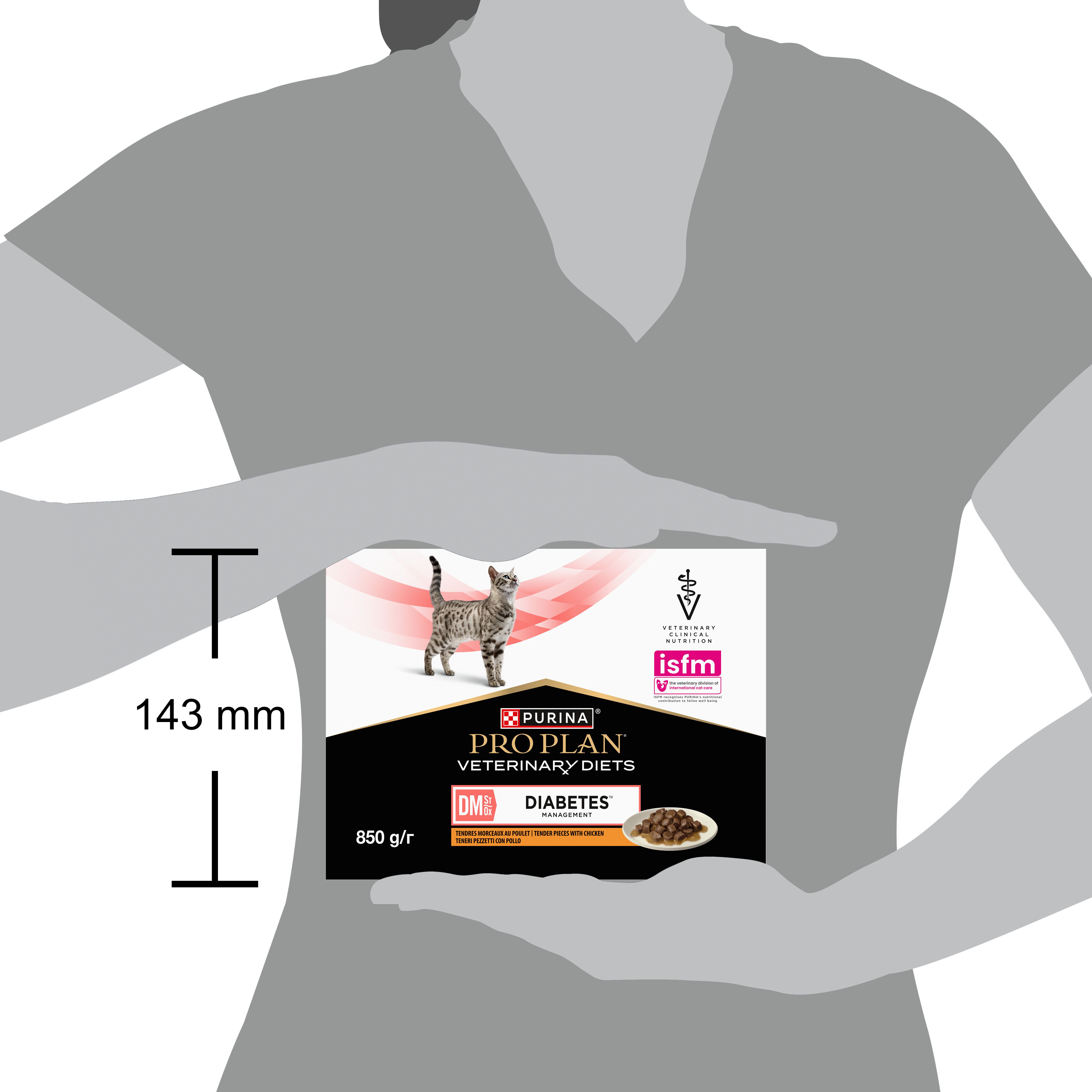 Purina Pro Plan Veterinary Diets DM Diabetes Management nourriture pour chat, 850g.
