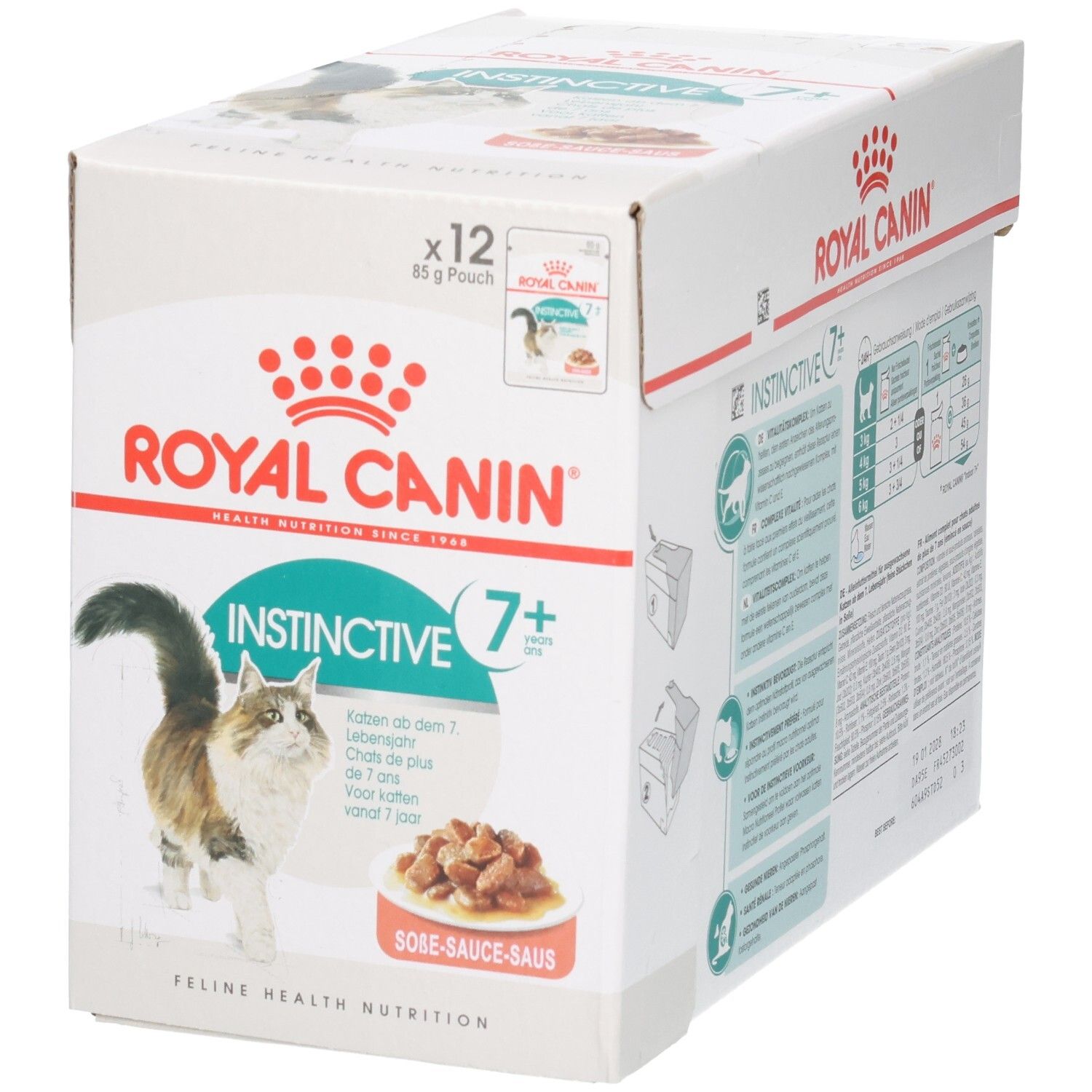Royal Canin Instinctive 7+ Multipack: 12 Beutel à 85g Nassfutter für Katzen ab 7 Jahren in Soße.