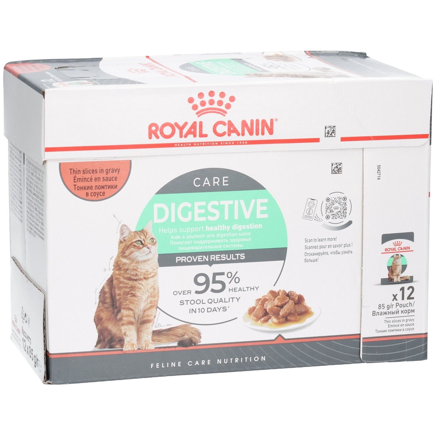 Royal Canin Feline Digestive Care Multipack: 12 x 85g Beutel in Soße für Katzen.