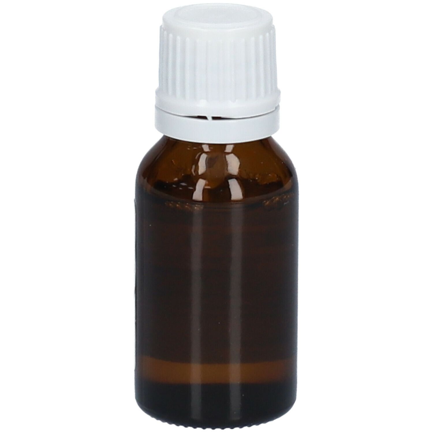 Flacon en verre brun avec bouchon blanc. Soria Natural Thymus Vulgaris L. Thymol Huile Essentielle.