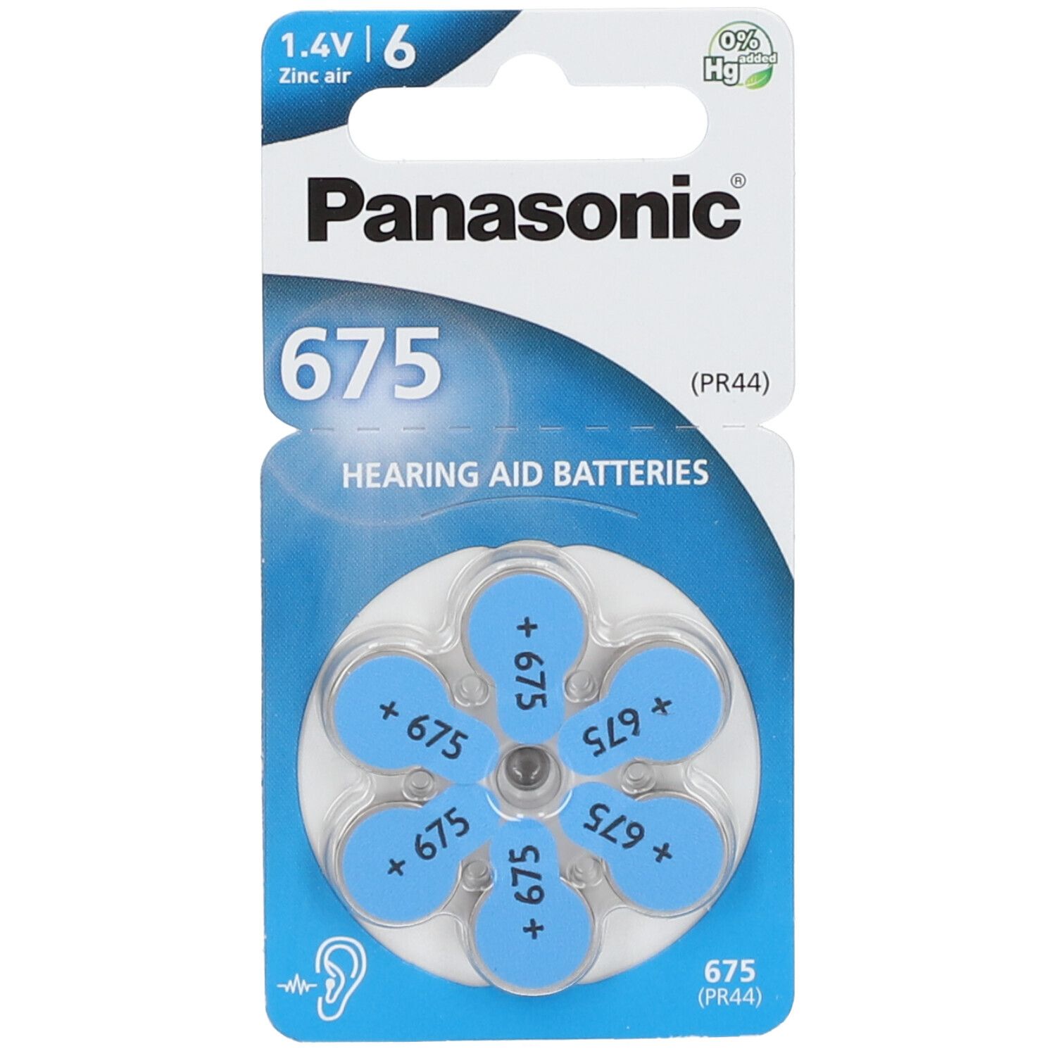Panasonic® Zinc Air Piles PR 675H 1,4V Bleu