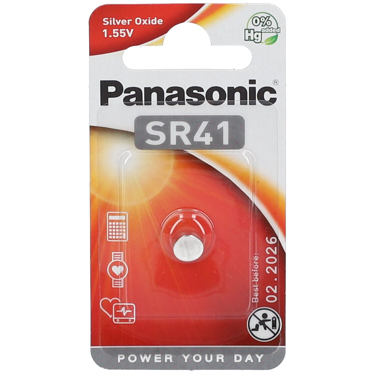 Panasonic® Silver Oxide Piles SR 41W 1,5V