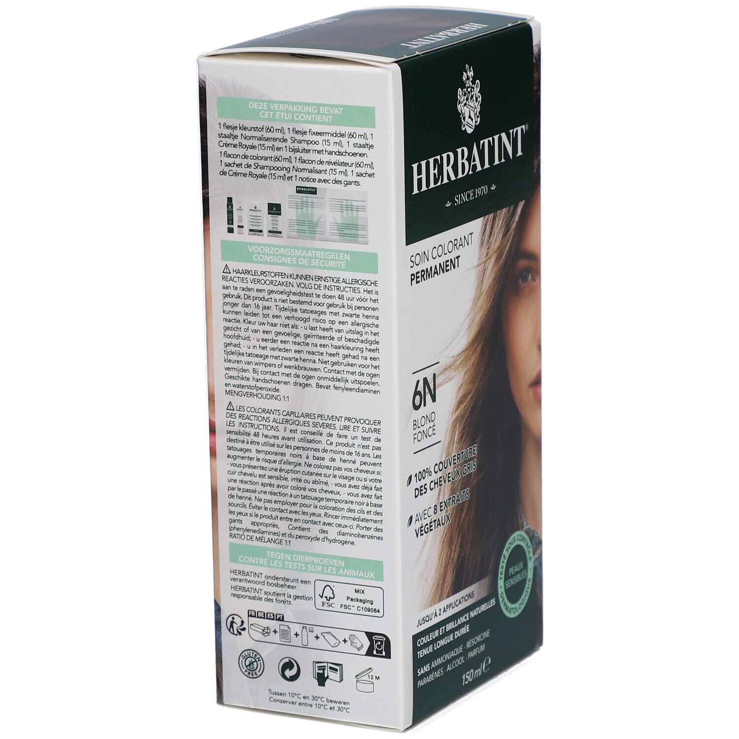 HERBATINT® 6N dunkel Blond permanent Haar Coloration