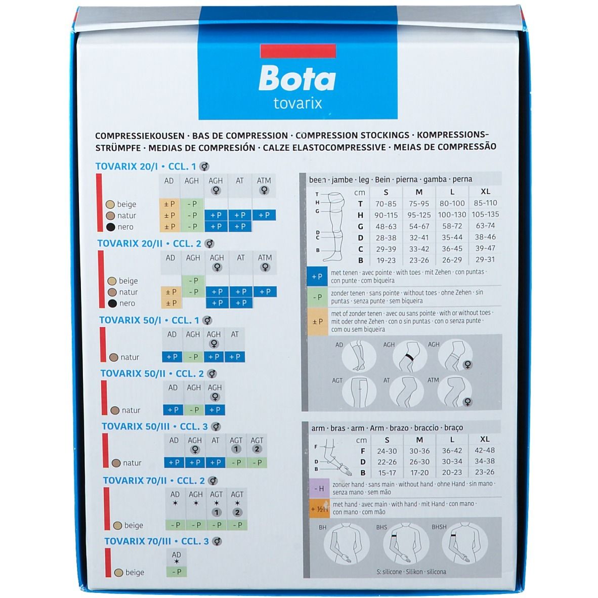 Bota Tovarix Kompressionsstrümpfe, Größe 4, Hautfarbe.