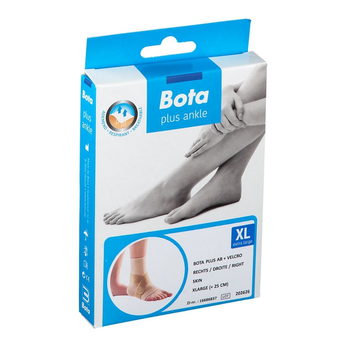 Bota Plus AB Cheville + Velcro Droite Skin XLarge