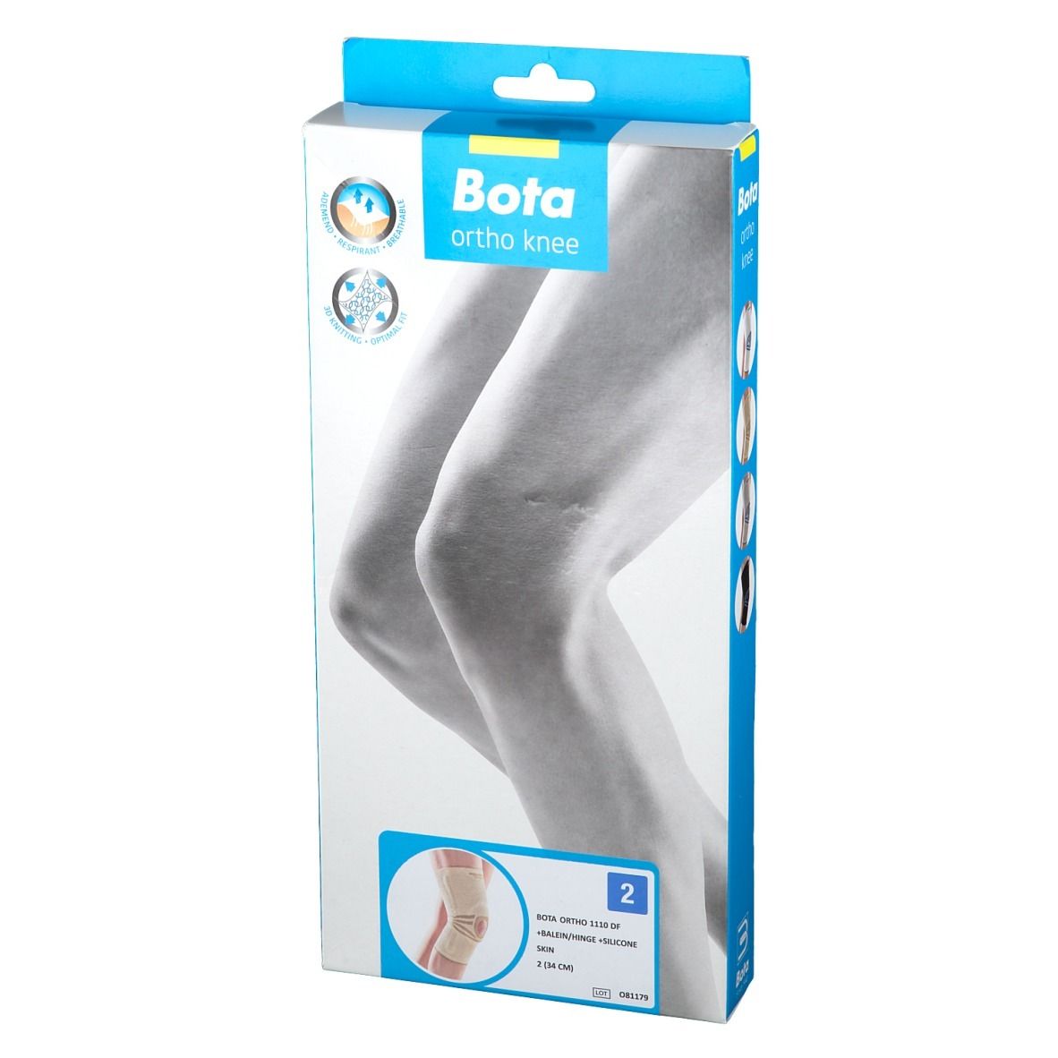 Boîte Bota Ortho genou, taille 2. Image d'un genou sur l'emballage.