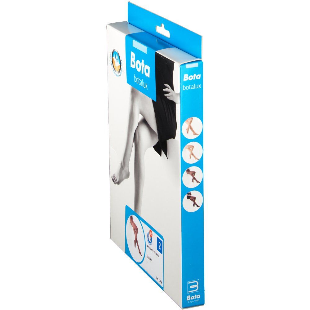 Emballage de collants Bota Botalux. L'emballage montre une image du collant et le logo "Bota".