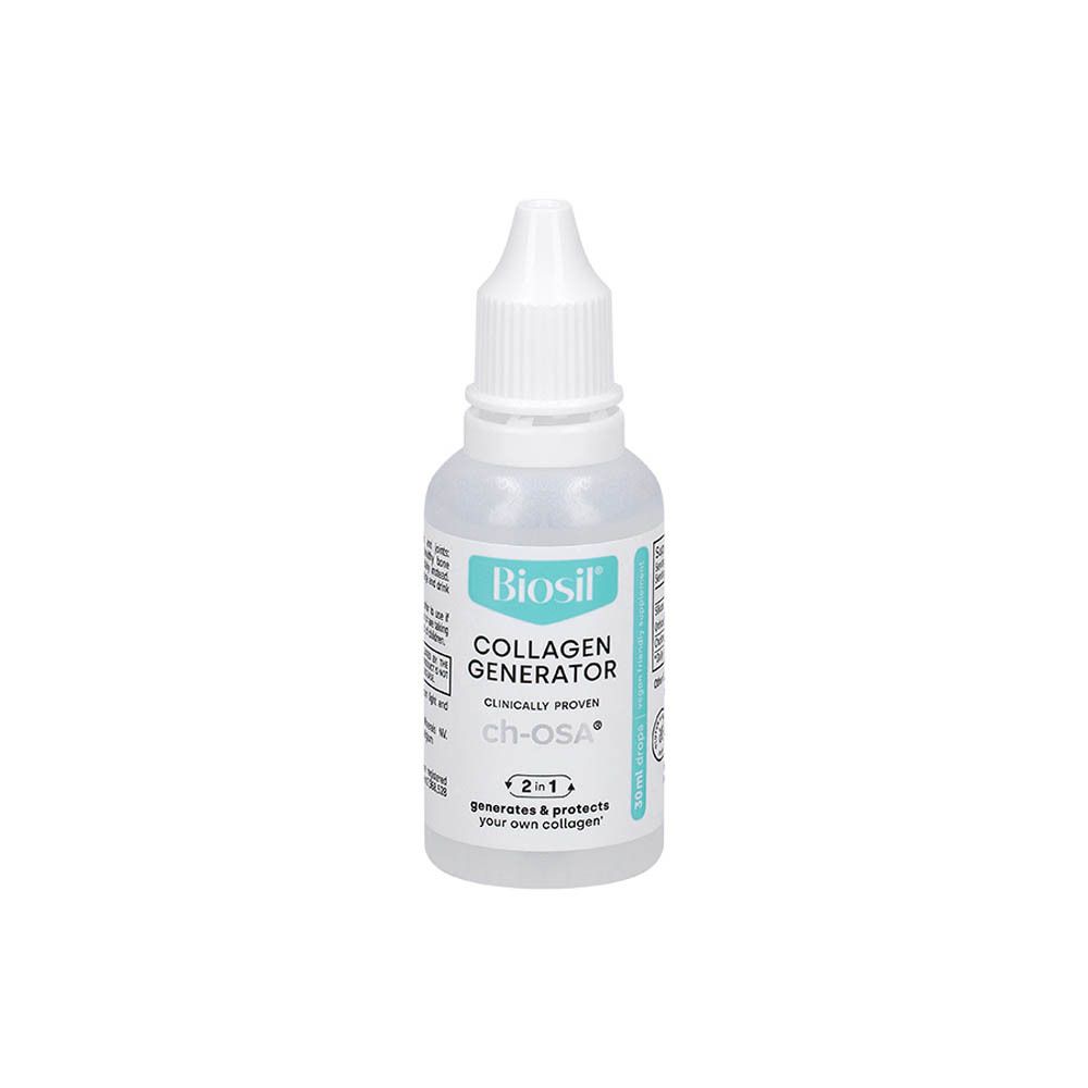 Boîte et flacon BioSil. 30 ml. Pour cheveux, peau, ongles. Collagen Generator.