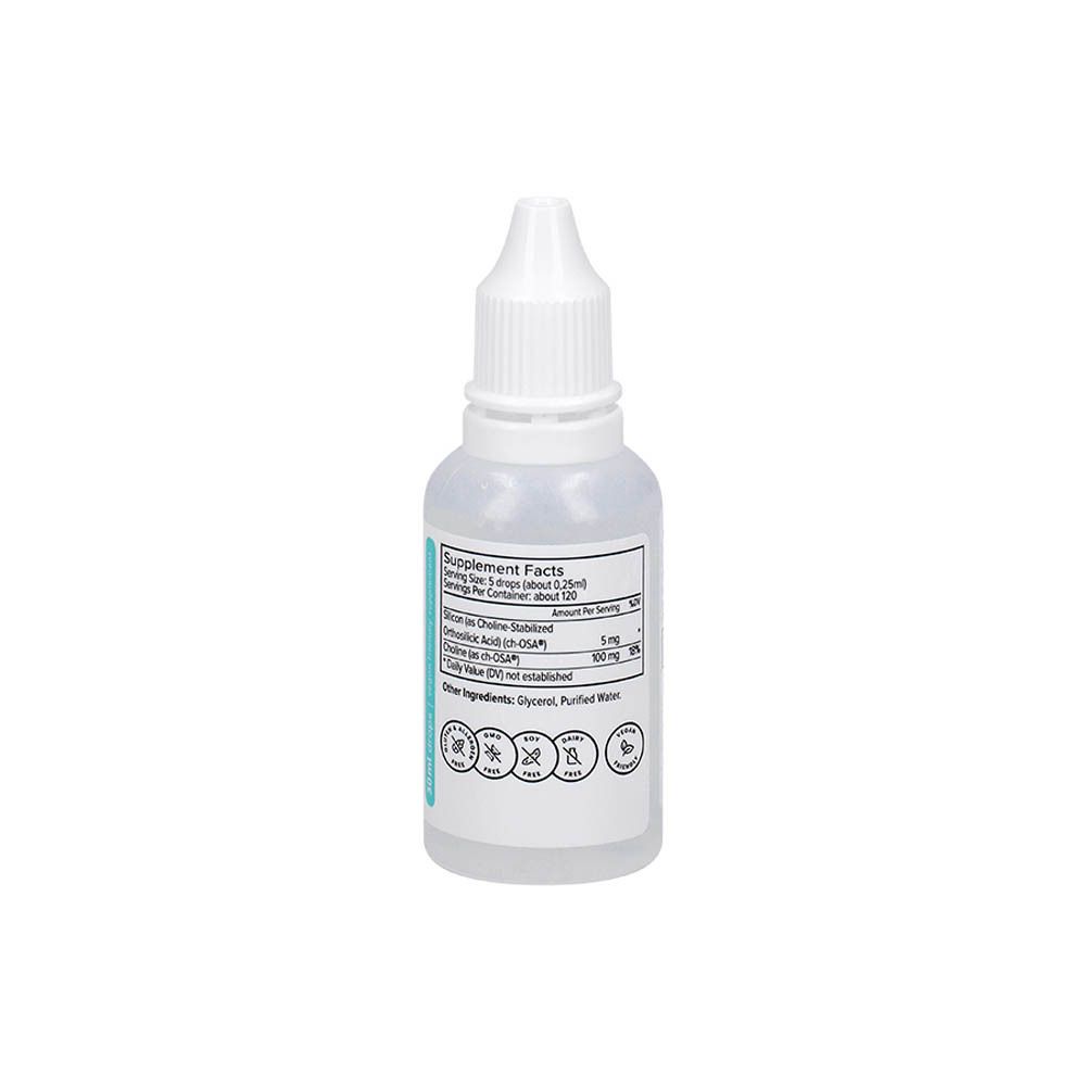 Flacon BioSil avec bouchon blanc. Collagen Generator. 30 ml. Vegan.