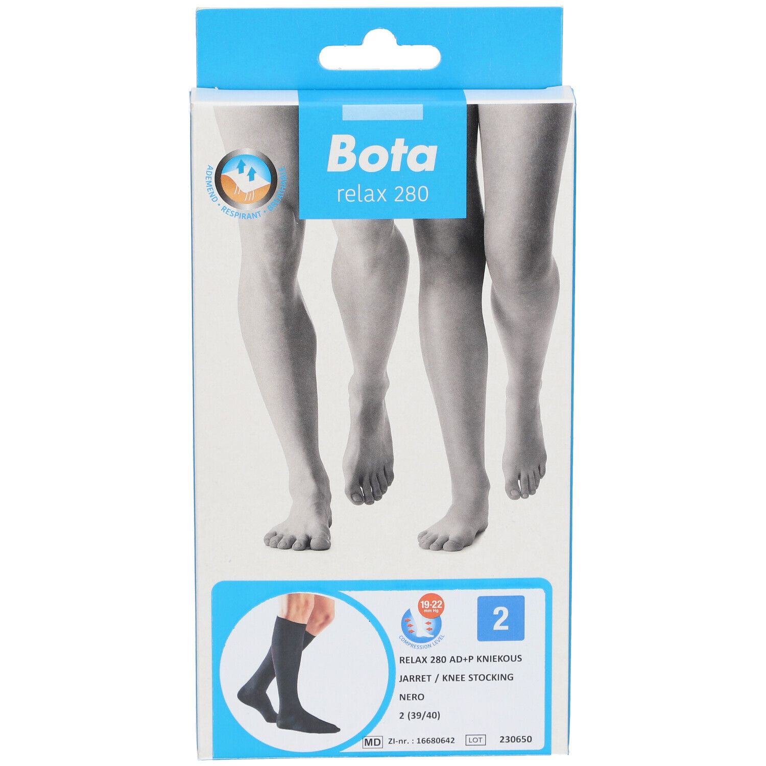 Bota relax 2080: Kompressionsstrümpfe, Größe T1 (37/38), Farbe Nero.