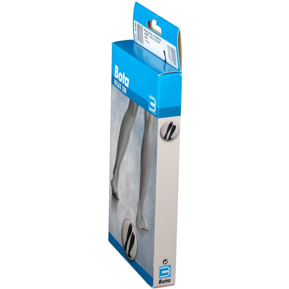 Verpakking van Bota Relax 280 AD + P kniekousen. Blauwe en witte doos met productafbeelding.