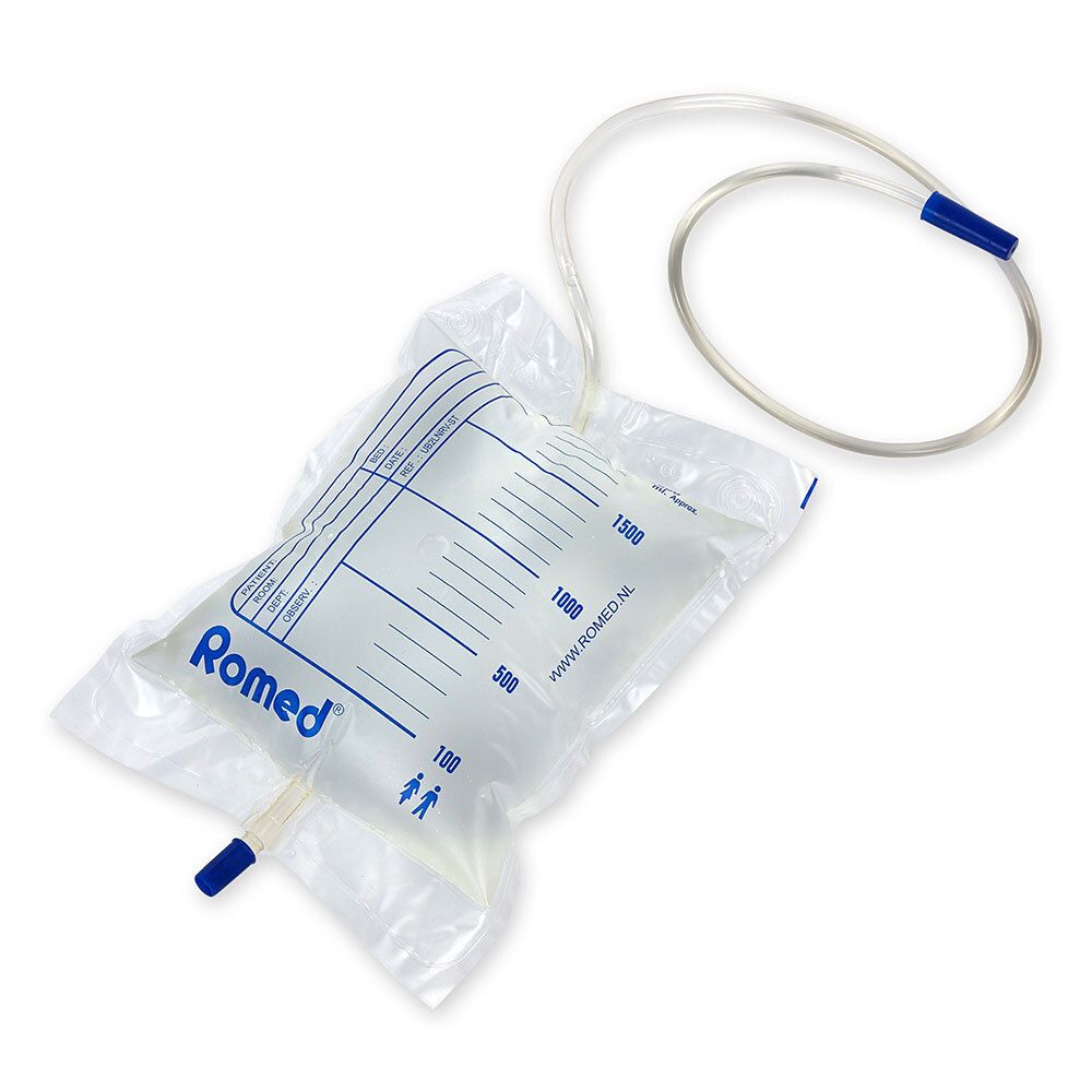 Romed Urinbeutel 2 Liter mit Ventil und Ablasshahn