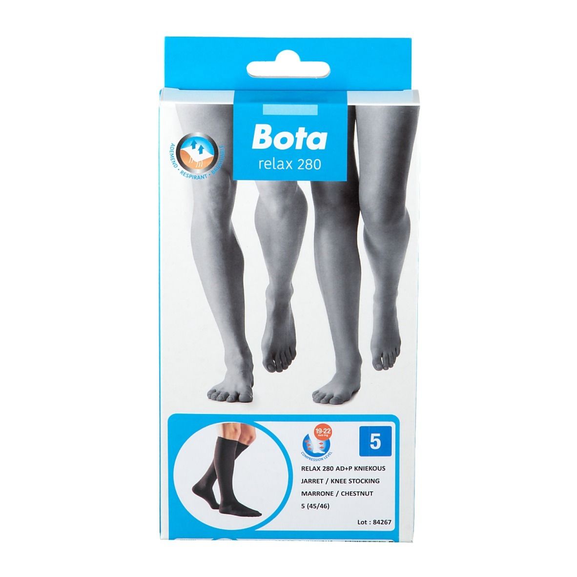 Bota relax 280 Kompressionsstrümpfe, dunkelbraun, Größe 1 (37/38).